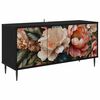 vidaXL Tv-meubel BORNE 102 x 33 x 51 cm Zwart eiken Bewerkt hout