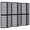 vidaXL Kamerscherm met 6 panelen massief paulowniahout zwart