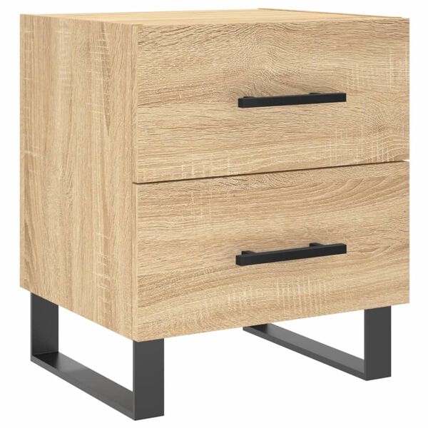 vidaXL Nachtkastje 40x35x47,5 cm bewerkt hout sonoma eikenkleurig
