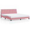 vidaXL Bedframe zonder matras "Hanko" fluweel roze 180x200 cm