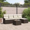 vidaXL Tuin Sofa Set met kussen met opslag 6 pcs Bruin Poly riet