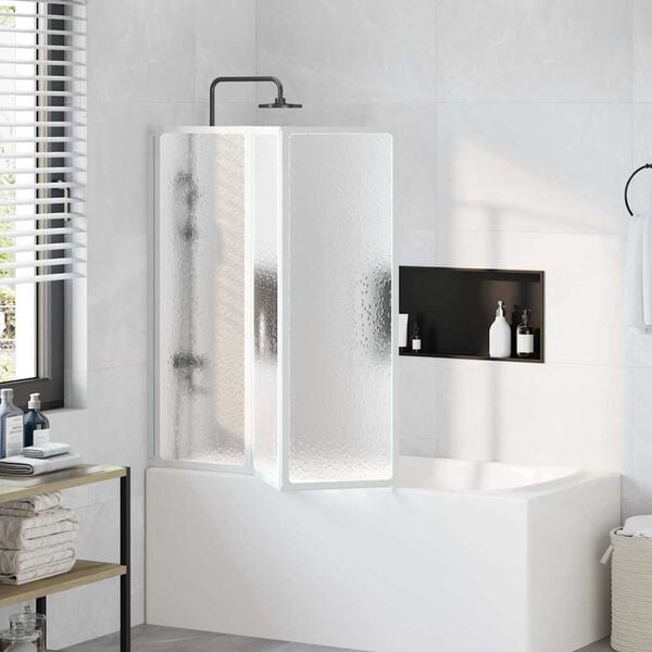 Badscherm 3 panelen vouwbaar 141 x 132 cm