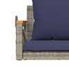 vidaXL Schommelbank met kussens 109x62x40 cm poly rattan grijs