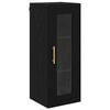 vidaXL Wandkast Zwart Eiken 34,5 x 34 x 90 cm Geengineerd Hout en Glas