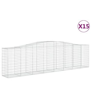 vidaXL Schanskorven 15 st gewelfd 400x50x100/120 cm ijzer