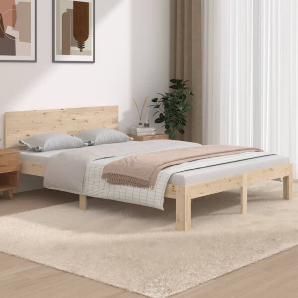 vidaXL Bedframe massief hout 135x190 cm
