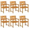 vidaXL Tuinstoelen 6 st Naturel Massief Acaciahout