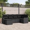 vidaXL Tuin Sofa Set 6 pcs Zwart poly rattan