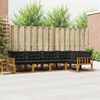 vidaXL Buiten bankenset met kussen 5 pcs Natuurlijk en Zwart
