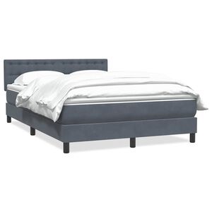 vidaXL Boxspring met matras fluweel donkergrijs 140x220 cm