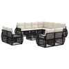 vidaXL Tuinbankenset 12 pcs Zwart en Cream Wit poly rattan