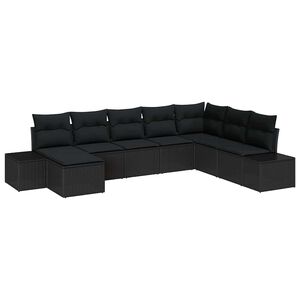 vidaXL Tuin Sofa Set 8 st Zwart poly rattan