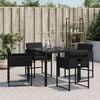 vidaXL Tuinstoelen 4 st met kussens poly rattan zwart