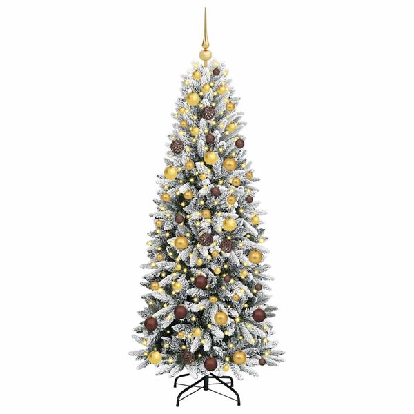 vidaXL Kunstkerstboom Wit 180 cm PVC en Plastic en Staal en PE