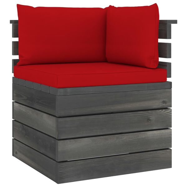 vidaXL 6-delige Loungeset met kussens pallet grenenhout