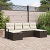 vidaXL Bankstel met kussen 5 pcs poly rattan