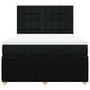 vidaXL Boxspring met matras stof zwart 160x200 cm