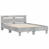 vidaXL Bedframe met hoofdeinde bewerkt hout betongrijs 120x200 cm