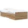 vidaXL Bedframe met opslag Artisanaal eiken 80 x 200 cm Bewerkt hout