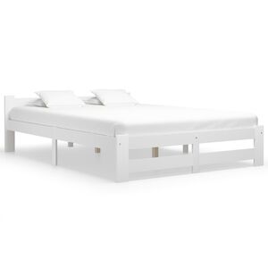 vidaXL Bedframe massief grenenhout wit 120x200 cm
