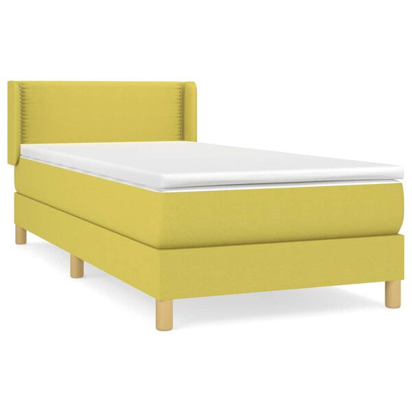 vidaXL Boxspring met matras stof groen 90x190 cm