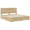 vidaXL Bedframe met hoofdeinde Sonoma Eiken 180 x 200 cm Bewerkt hout