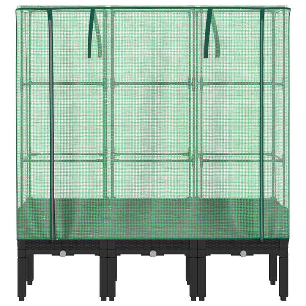 vidaXL Plantenbak verhoogd met kashoes 120x40x140 cm rattanlook