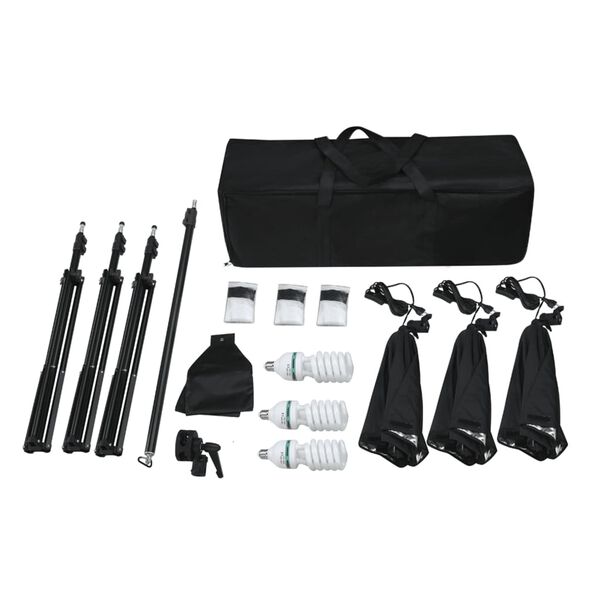 vidaXL Fotostudioset met softboxlampen en achtergrond