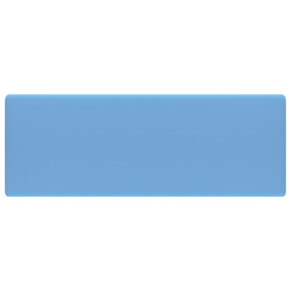 vidaXL Wastafel met overloop vierkant 41x41 cm keramiek mat lichtblauw