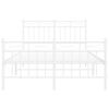 vidaXL Bedframe met hoofd- en voeteneinde metaal wit 120 x 190 cm