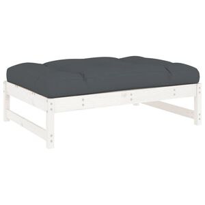 vidaXL Tuinvoetenbank 120x80 cm massief grenenhout wit