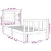 vidaXL Bedframe massief hout wit 75x190 cm
