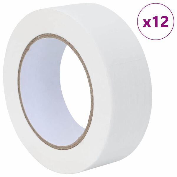 vidaXL Verf Maskertapes 12 pcs Wit 38mm x 50m Papier