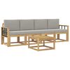 vidaXL Buiten bankenset 5 st Wit en Lichtgrijs Polyester