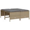 vidaXL Tuinkrukken met kussens 4 st poly rattan beige