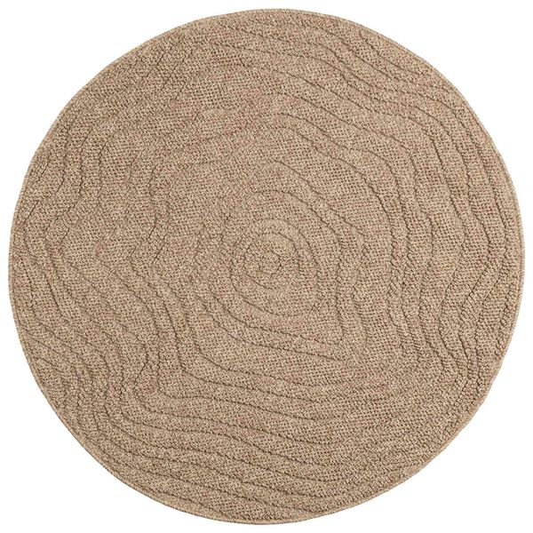 vidaXL Vloerkleden Rond Moir&eacute; HUARTE Naturel &Oslash; 160 CM Polyester
