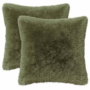 vidaXL Kussensloop 2 pcs HEERLEN Groen 30 x 30 cm PV Fleece