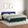 vidaXL Boxspring met matras en LED fluweel donkergroen 180x200 cm