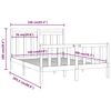 vidaXL Bedframe massief grenenhout wit 160x200 cm