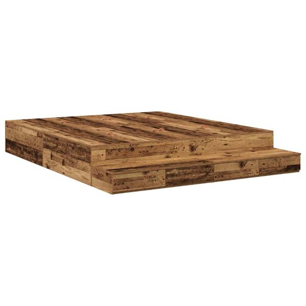 vidaXL Opbergbedframe met lade met opslag Oud Hout 180 cm Bewerkt hout