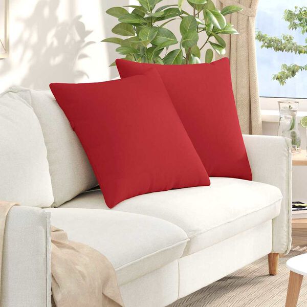 vidaXL Sofa Kussens 2 stuks Rood 80 x 80 cm Stof