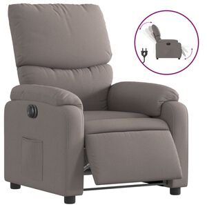 vidaXL Fauteuil verstelbaar elektrisch stof taupe