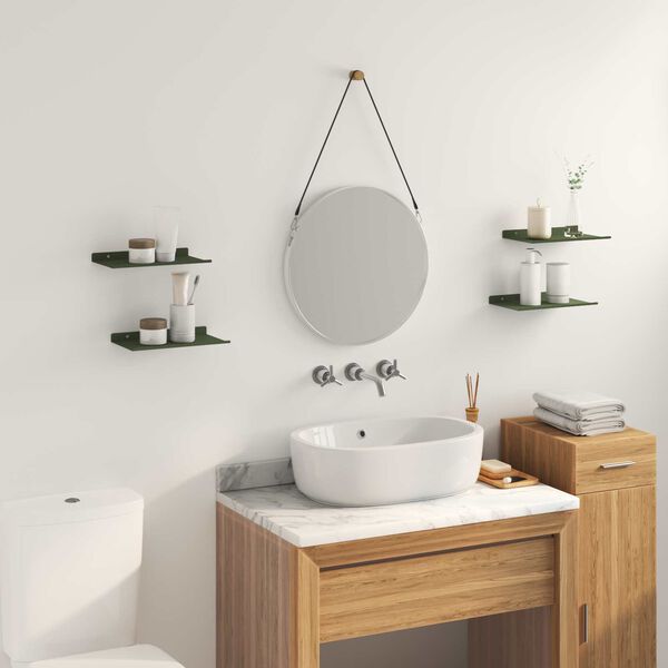 vidaXL Drijvende plank 4 pcs Olijf Groen 30 x 18 x 2,5 cm Staal