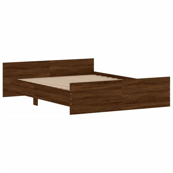 vidaXL Bedframe hoofd- en voeteneinde bruin eikenkleur 150x200 cm
