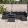 vidaXL Tuin Sofa Set met opslag 7 pcs Zwart poly rattan