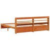 vidaXL Bedframe met hoofdeinde Wasbruin 200 x 200 cm Massief Vurenhout