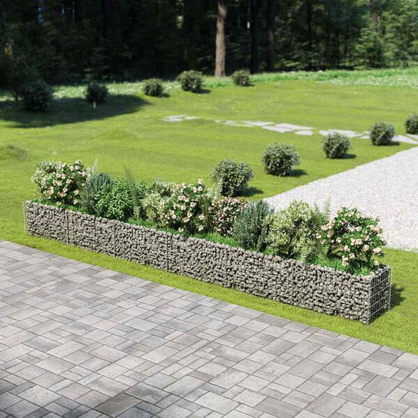 vidaXL Gabion plantenbak verhoogd 540x50x50 cm gegalvaniseerd staal