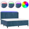 vidaXL Boxspring met matras en LED fluweel donkerblauw 200x200 cm