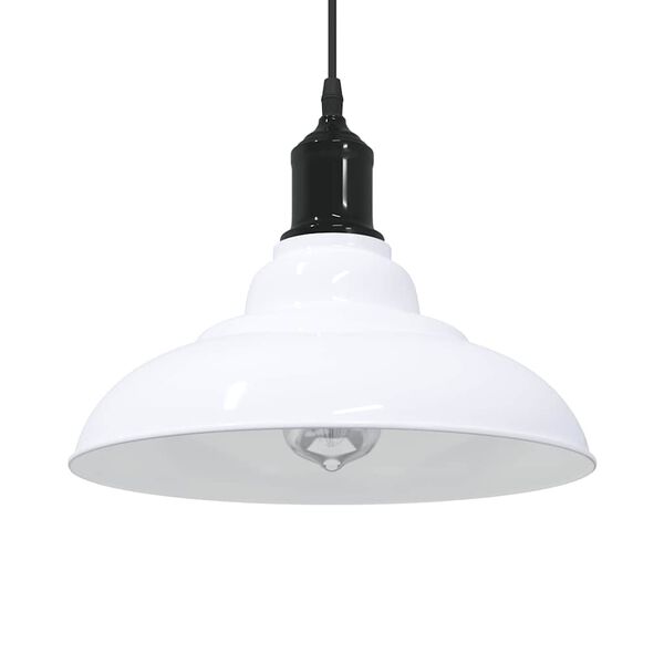 vidaXL Hanglamp in hoogte verstelbaar E27 &Oslash;31 cm metaal glanzend wit