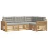 vidaXL Buiten bankenset 4 st Wit en Lichtgrijs Polyester